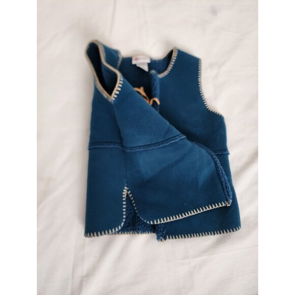 Genuine Girl Kids Sleeveless Outerwear Fleece Embroidered Vest Blue Size S(7) - Picture 9 of 10